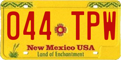 NM license plate 044TPW