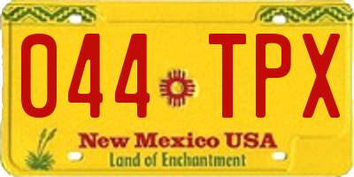 NM license plate 044TPX