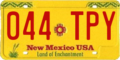 NM license plate 044TPY