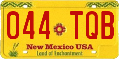 NM license plate 044TQB