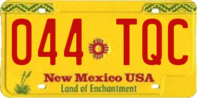 NM license plate 044TQC