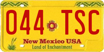 NM license plate 044TSC