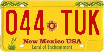 NM license plate 044TUK