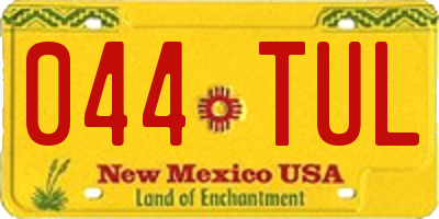 NM license plate 044TUL