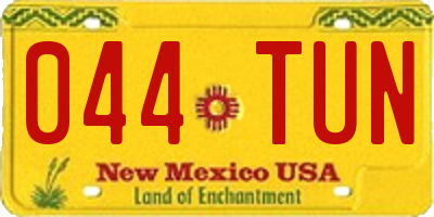 NM license plate 044TUN