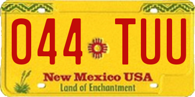 NM license plate 044TUU
