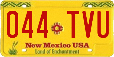NM license plate 044TVU