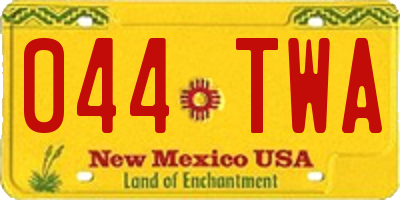 NM license plate 044TWA