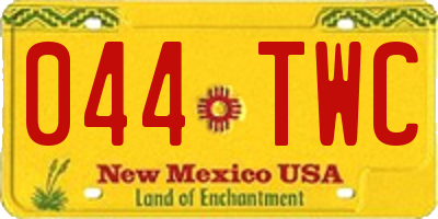 NM license plate 044TWC