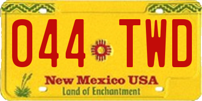 NM license plate 044TWD