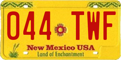 NM license plate 044TWF