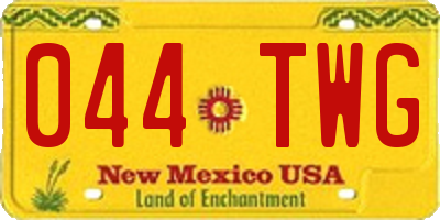 NM license plate 044TWG