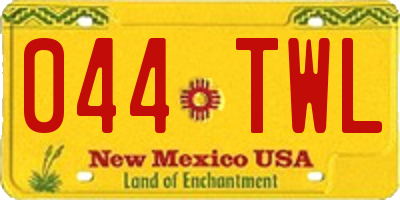NM license plate 044TWL