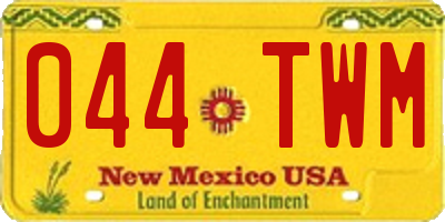 NM license plate 044TWM