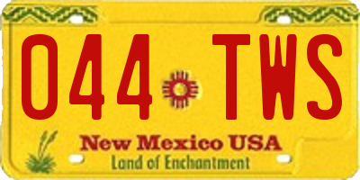 NM license plate 044TWS