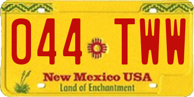 NM license plate 044TWW