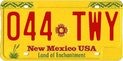 NM license plate 044TWY