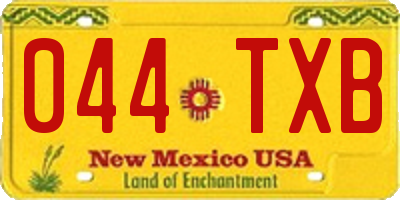 NM license plate 044TXB