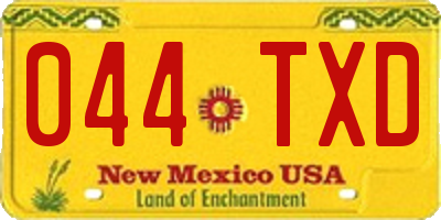NM license plate 044TXD