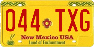NM license plate 044TXG