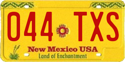 NM license plate 044TXS