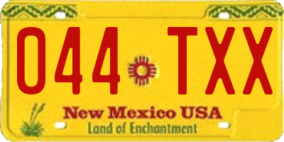 NM license plate 044TXX