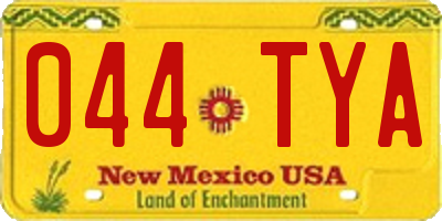 NM license plate 044TYA