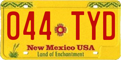 NM license plate 044TYD