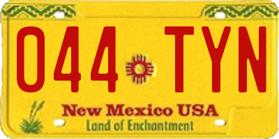 NM license plate 044TYN