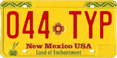 NM license plate 044TYP