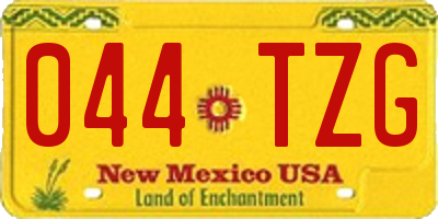 NM license plate 044TZG