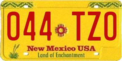 NM license plate 044TZO