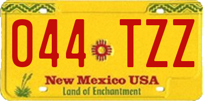 NM license plate 044TZZ