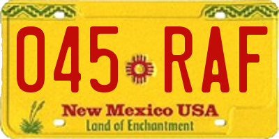 NM license plate 045RAF