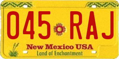 NM license plate 045RAJ