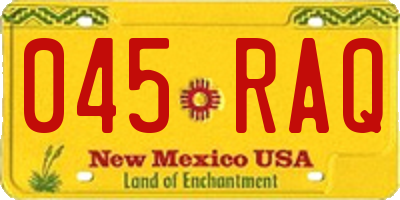 NM license plate 045RAQ