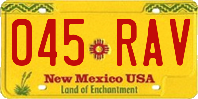 NM license plate 045RAV