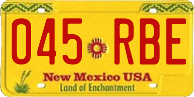 NM license plate 045RBE
