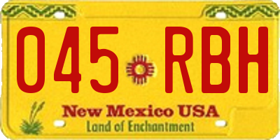 NM license plate 045RBH