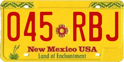 NM license plate 045RBJ