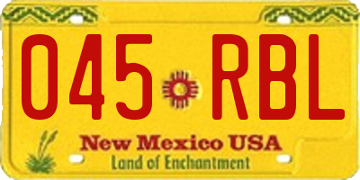 NM license plate 045RBL