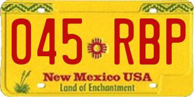 NM license plate 045RBP