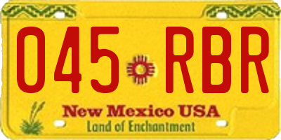 NM license plate 045RBR