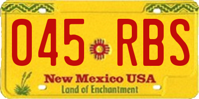 NM license plate 045RBS