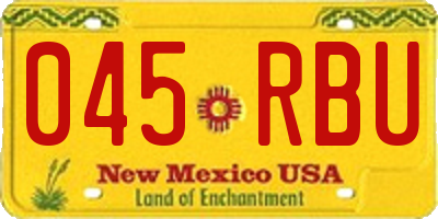 NM license plate 045RBU