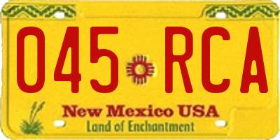 NM license plate 045RCA