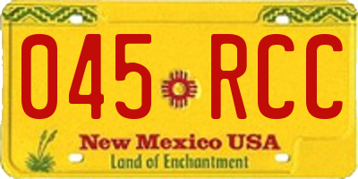 NM license plate 045RCC