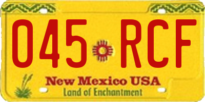 NM license plate 045RCF