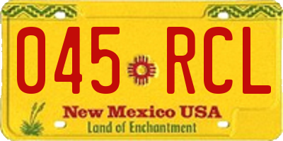 NM license plate 045RCL