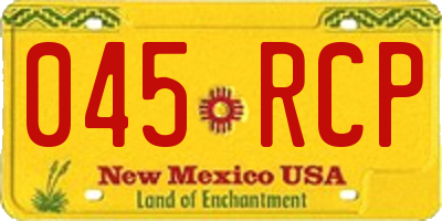 NM license plate 045RCP